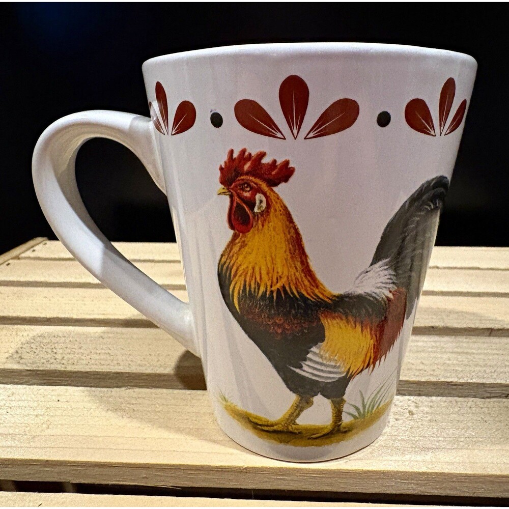 Today's Home Rooster Chicken Coffee Mug 14 Oz Ceramic Farmhouse Country